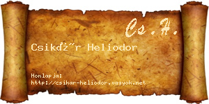 Csikár Heliodor névjegykártya
